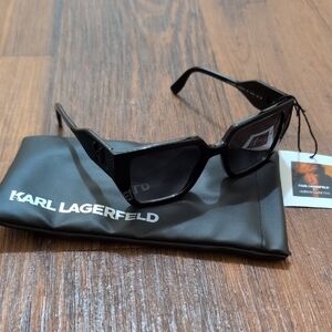 Karl Lagerfeld KL6098S Black Geometric Sunglasses - Pouch Included